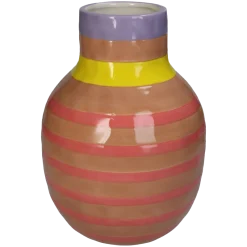 Vaas Strepen Roze 18x18x25cm