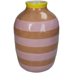 Vaas Strepen Roze 18x18x26cm